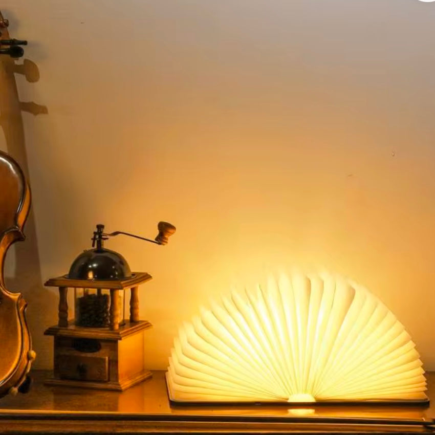 Wooden LED Book Lamp