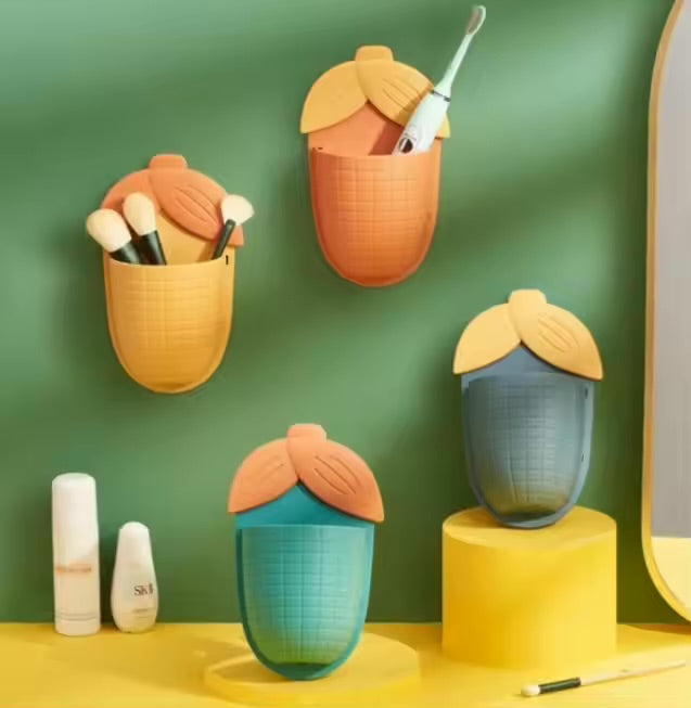 Corn Shaped Adhesive Wall Rack Cup Punch Free Storage