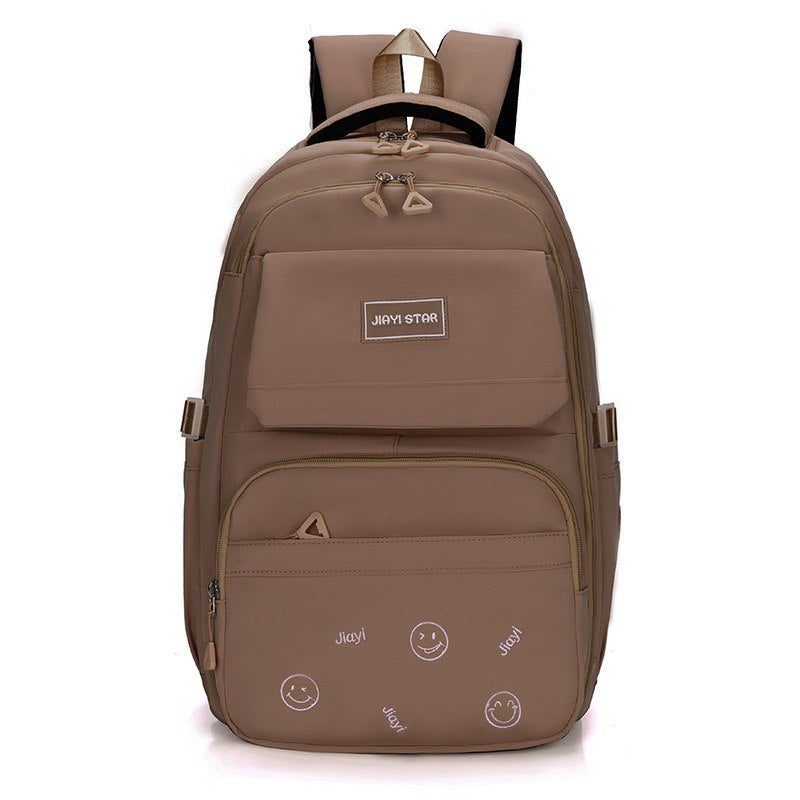 Teenagers Simple Solid Color Waterproof School Backpack – Unisex Student Bag