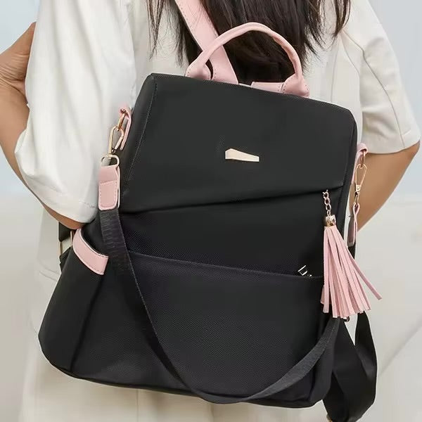 Anti-Theft Women’s Backpack with Tassel
