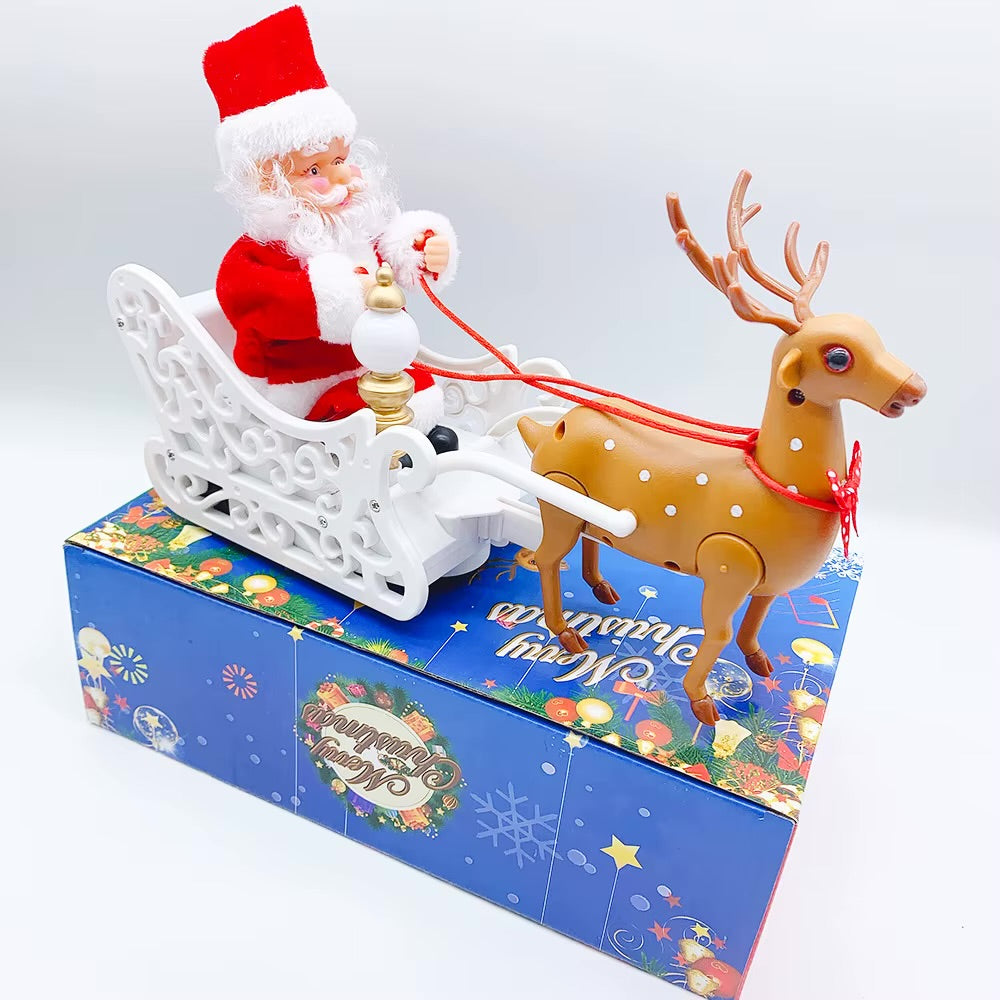 Deer Pull Cart Music Electric Santa Claus Kids