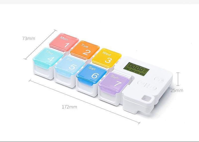 7 Days Pill Box with Time Display Remind Pill