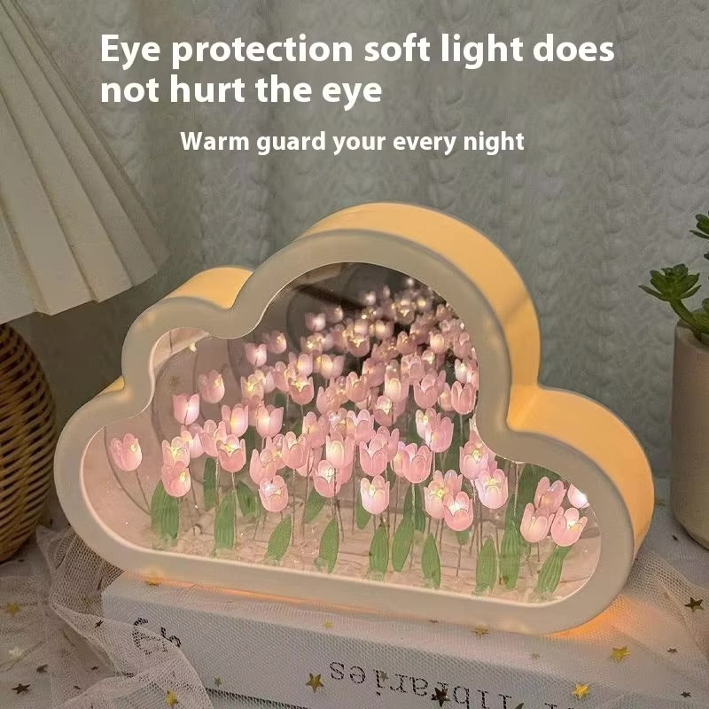 ☁️🌷 Cloud & Tulip Mirror LED Lamp
