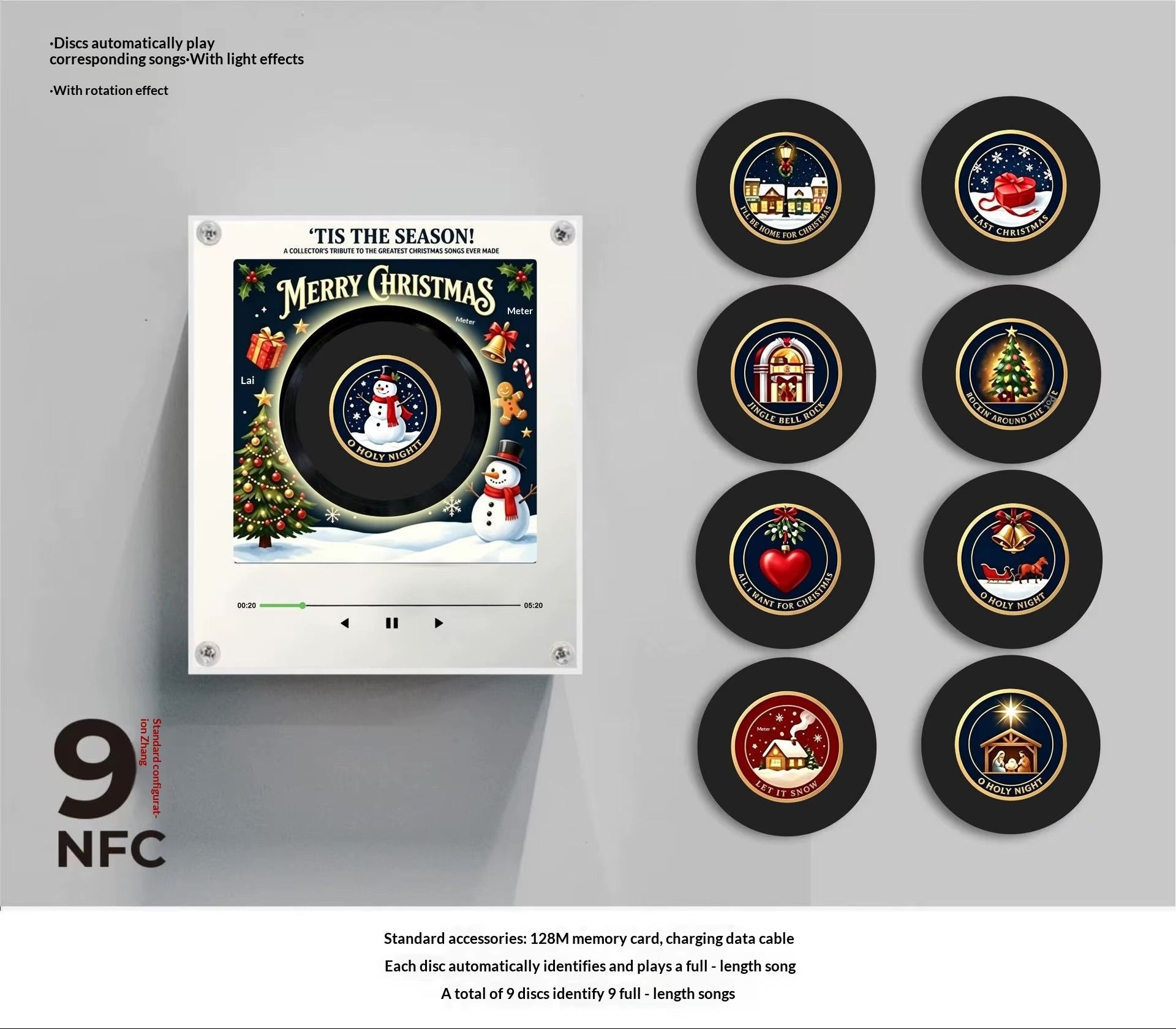 Christmas NFC Rotating Vinyl Music Player