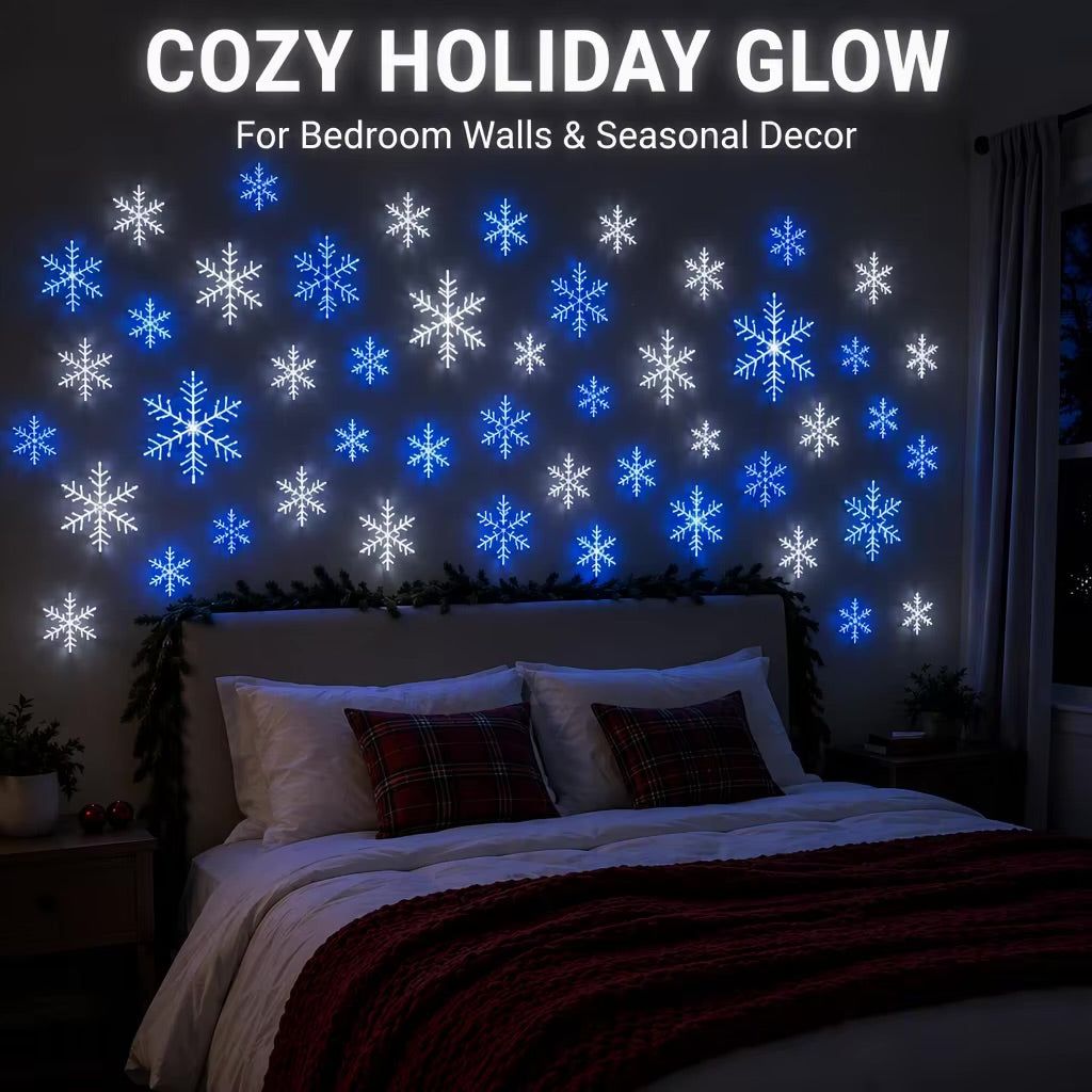 6-Piece Remote-Controlled LED Snowflake Light Set