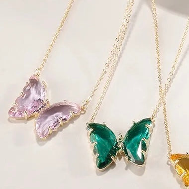 Crystaled Butterfly Necklace