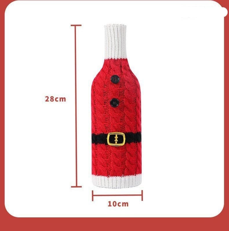 Christmas Knitted Wine Bottle Sweater Cover