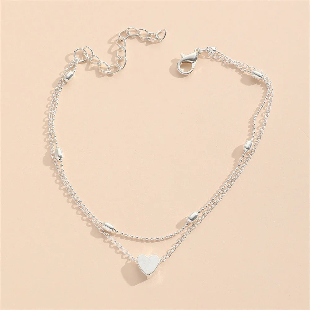 Heart Double Foot Anklet