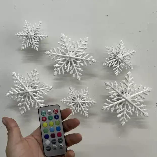6-Piece Remote-Controlled LED Snowflake Light Set