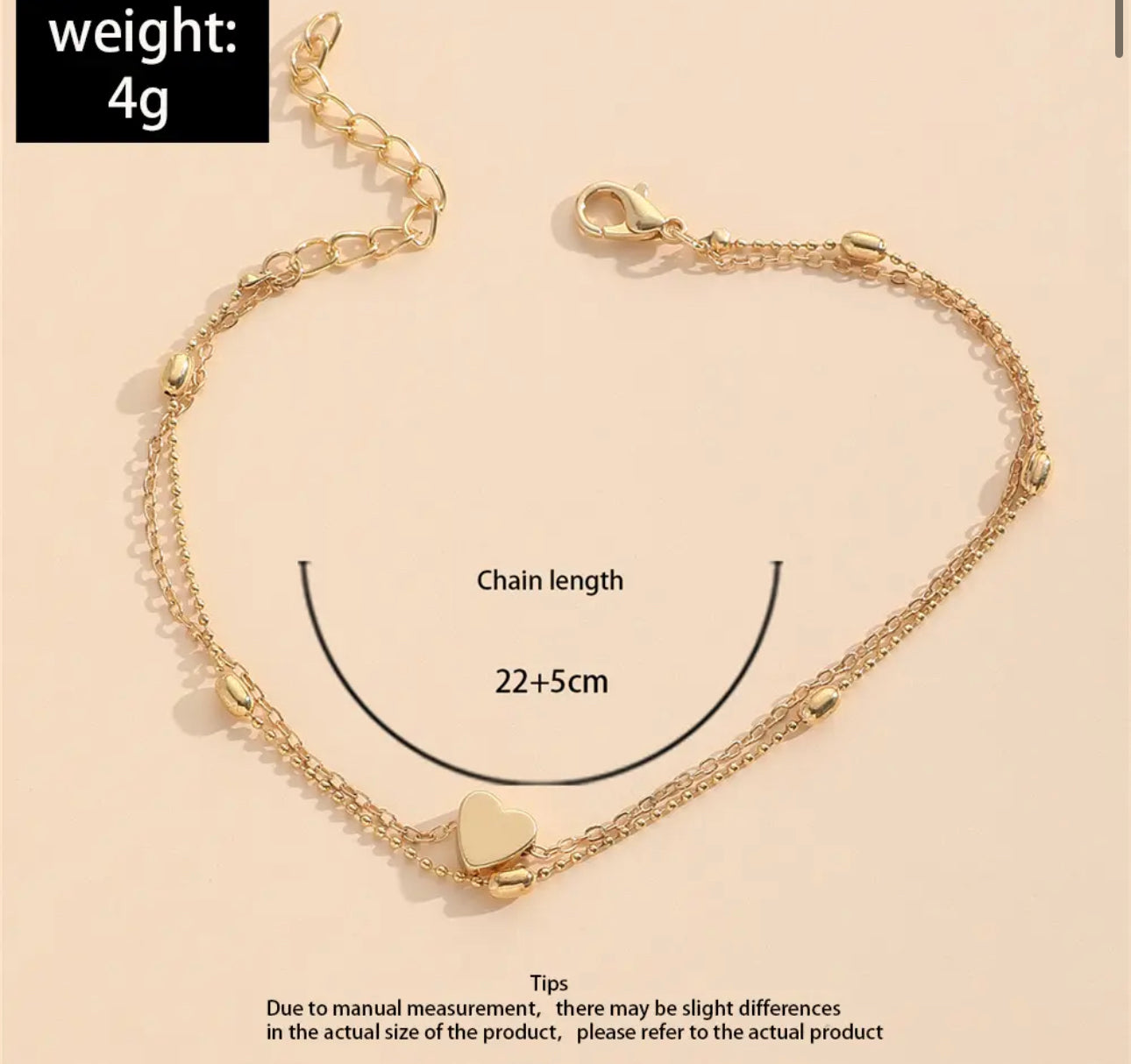 Heart Double Foot Anklet