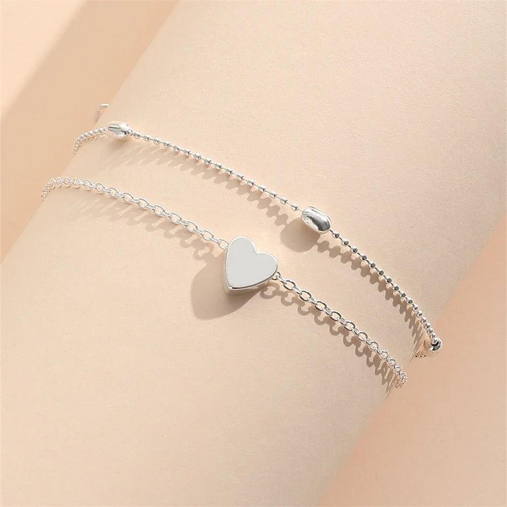 Heart Double Foot Anklet