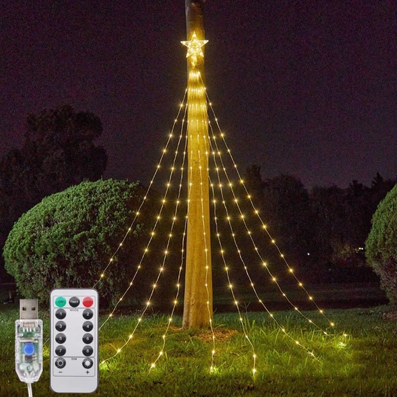 Smart RGB Waterfall Christmas Tree Lights