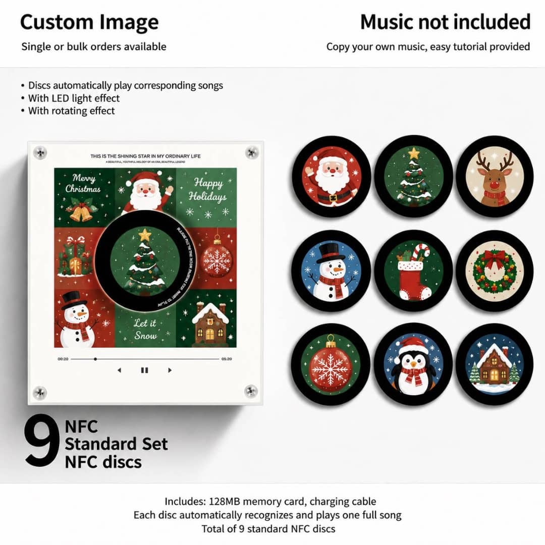 Christmas NFC Rotating Vinyl Music Player