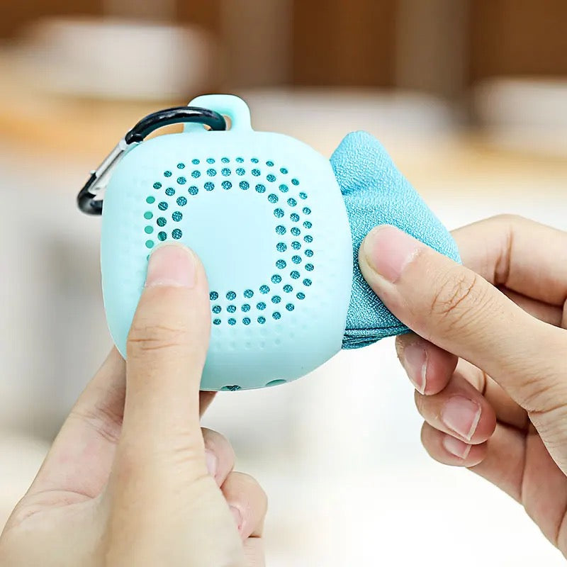 Quick Dry Microfiber Gym Towel with Small Holder