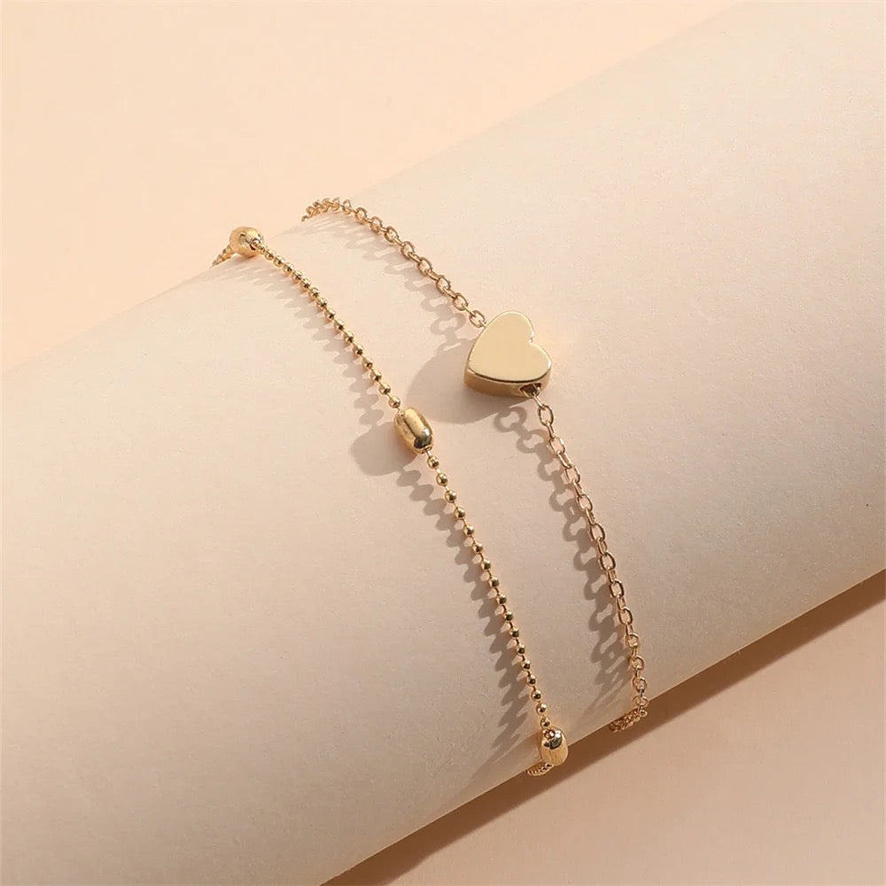 Heart Double Foot Anklet