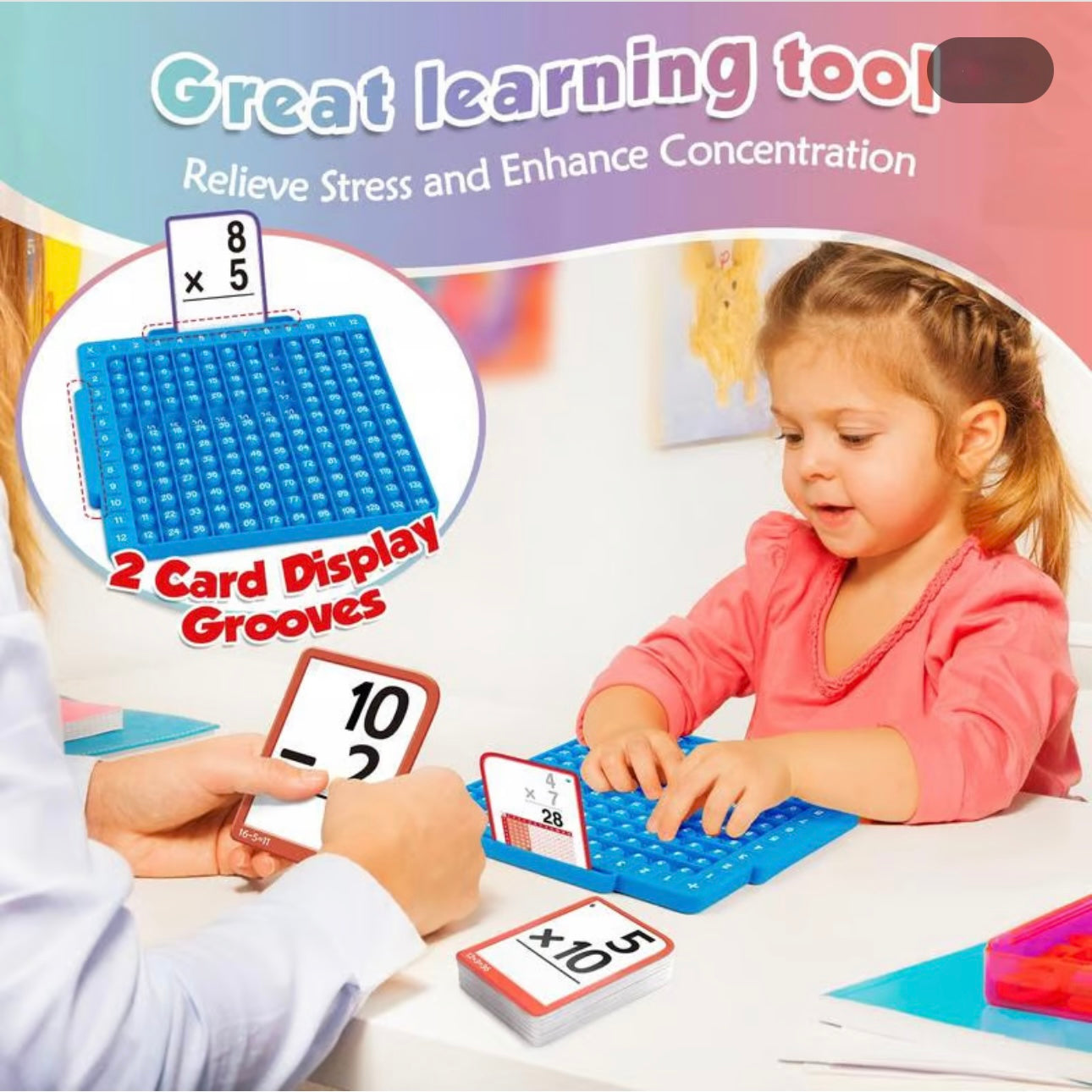 سحر الرياضيات: بطاقات تعليمية ولوحة مرحة لتخفيف التوتر