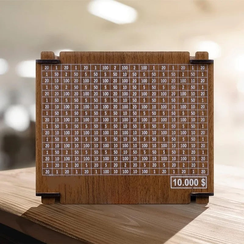 صندوق توفير نقود خشبي (10000 دولار)