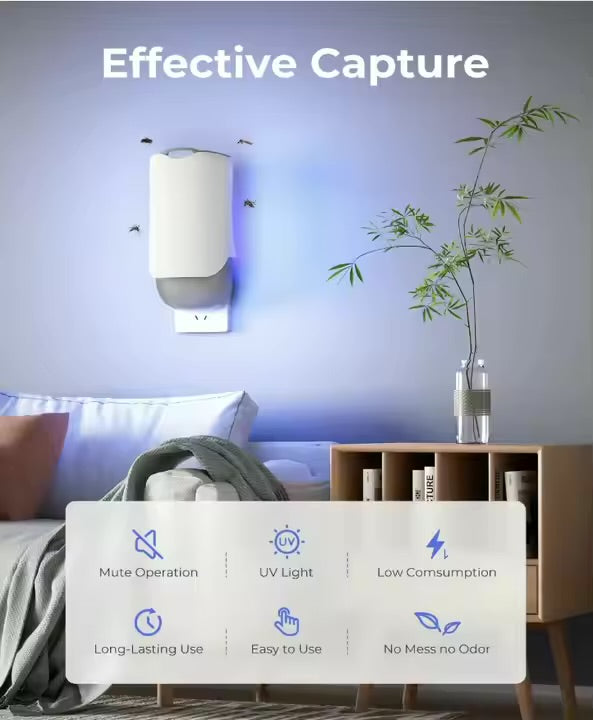 🦟 Electric UV Wall-Mounted Fly Trap – Silent & Odorless Insect Killer