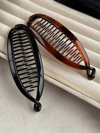 Vintage Banana Hair Clip – Classic Tortoiseshell Brown