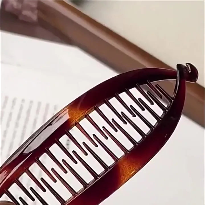 Vintage Banana Hair Clip – Classic Tortoiseshell Brown