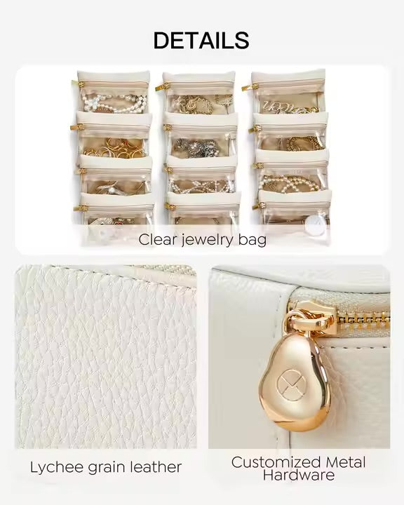 حقيبة تنظيم مجوهرات السفر - قابلة للطي وصغيرة الحجم 