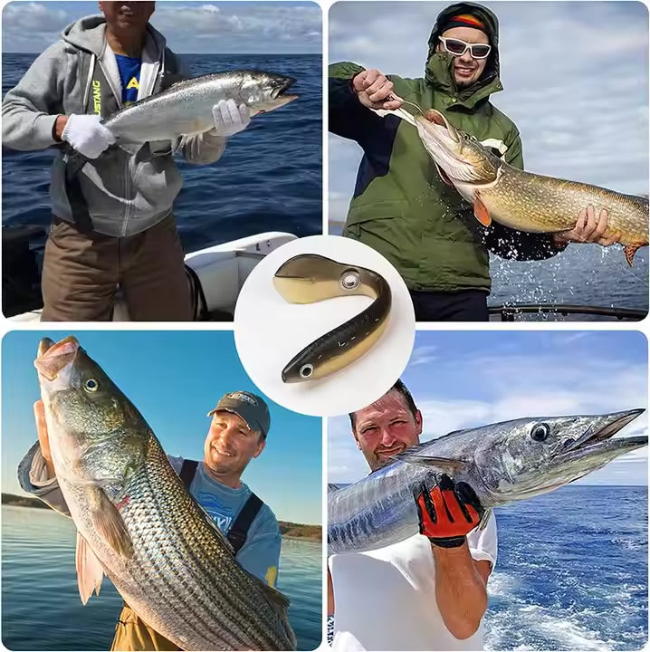 🎣 طعم صيد ناعم على شكل سمكة لوتش بيونيك، 10 سم، 6 غرامات - طعم سباحة واقعي بذيل مجداف