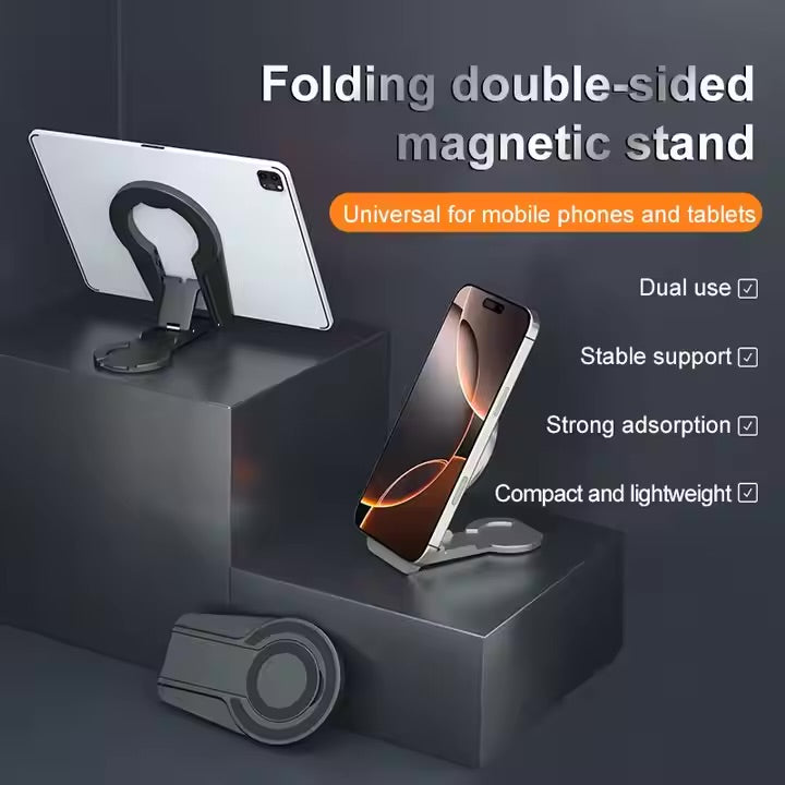 🔗 High-Quality Magnetic Metal Phone Ring Holder – 360° Rotating Foldable Kickstand