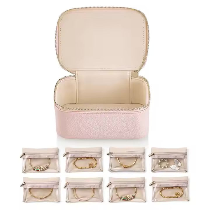 حقيبة تنظيم مجوهرات السفر - قابلة للطي وصغيرة الحجم 