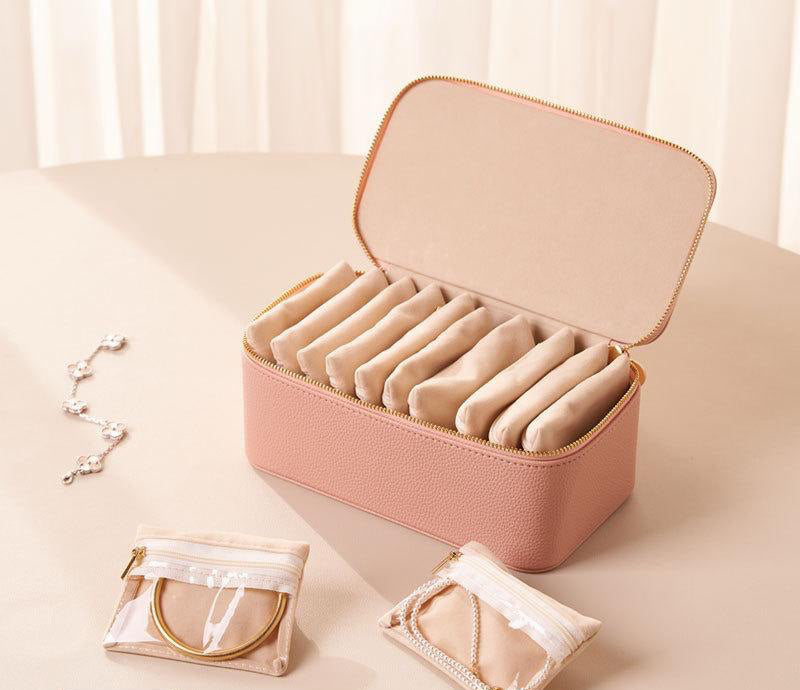 حقيبة تنظيم مجوهرات السفر - قابلة للطي وصغيرة الحجم 