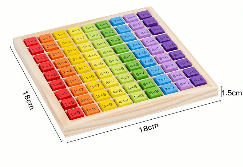 🌈 لوحة تعليمية خشبية لجدول الضرب 