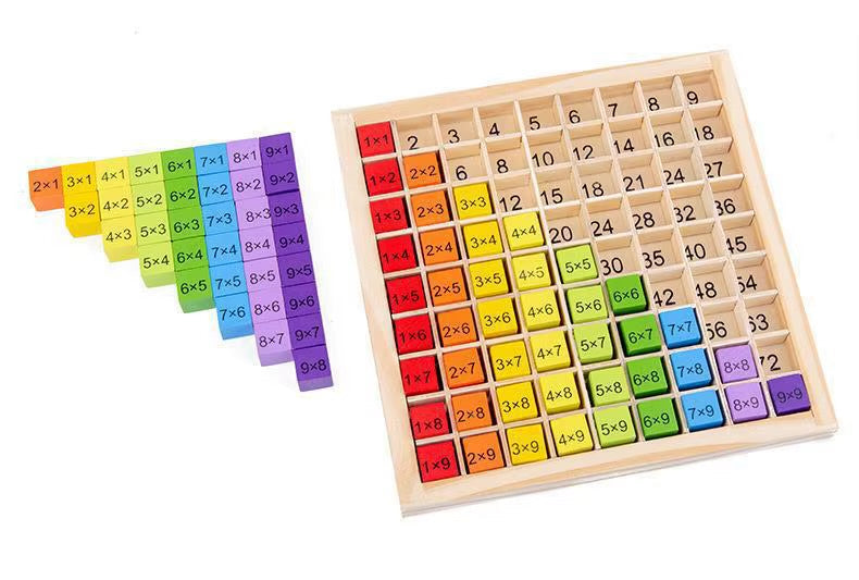 🌈 لوحة تعليمية خشبية لجدول الضرب 