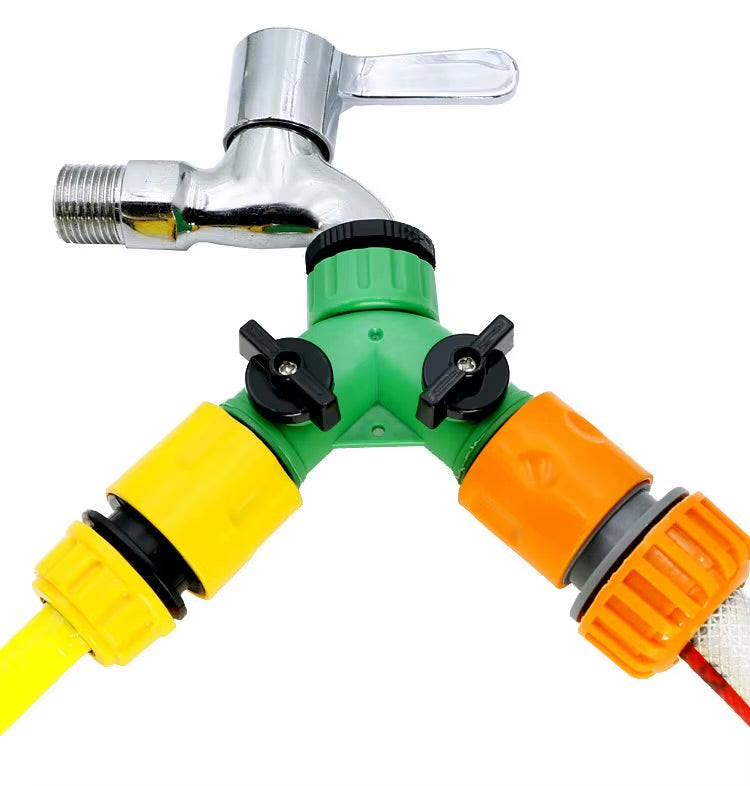 Water Hose Connection for Car Washing – 3-Way Quick Connector Adapter