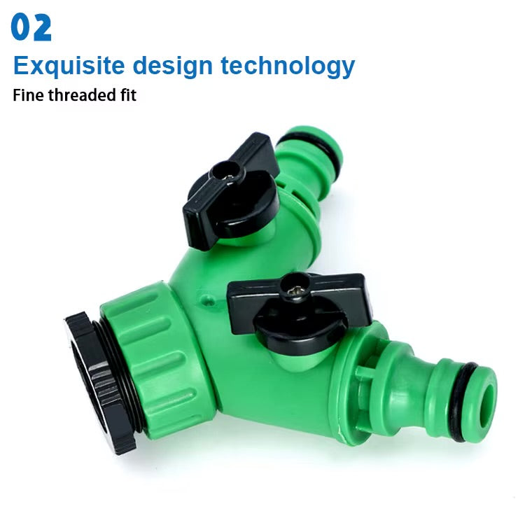 وصلة خرطوم مياه لغسيل السيارات – محول توصيل سريع ثلاثي الاتجاهات