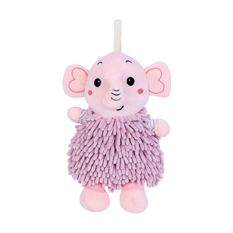 Cute Cartoon Elephant Plush Hand Towel for Kids – Soft & Absorbent