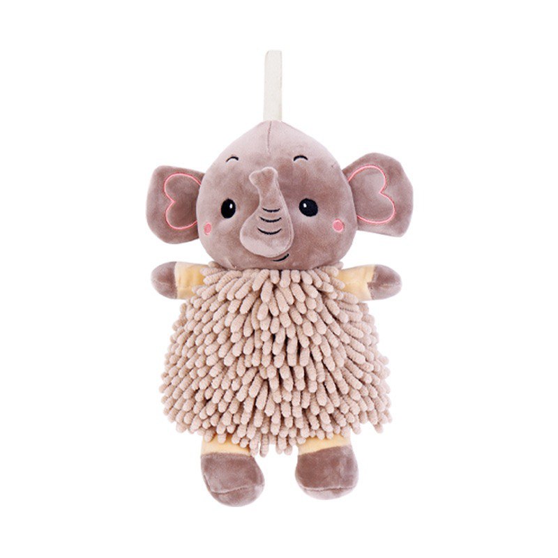 Cute Cartoon Elephant Plush Hand Towel for Kids – Soft & Absorbent