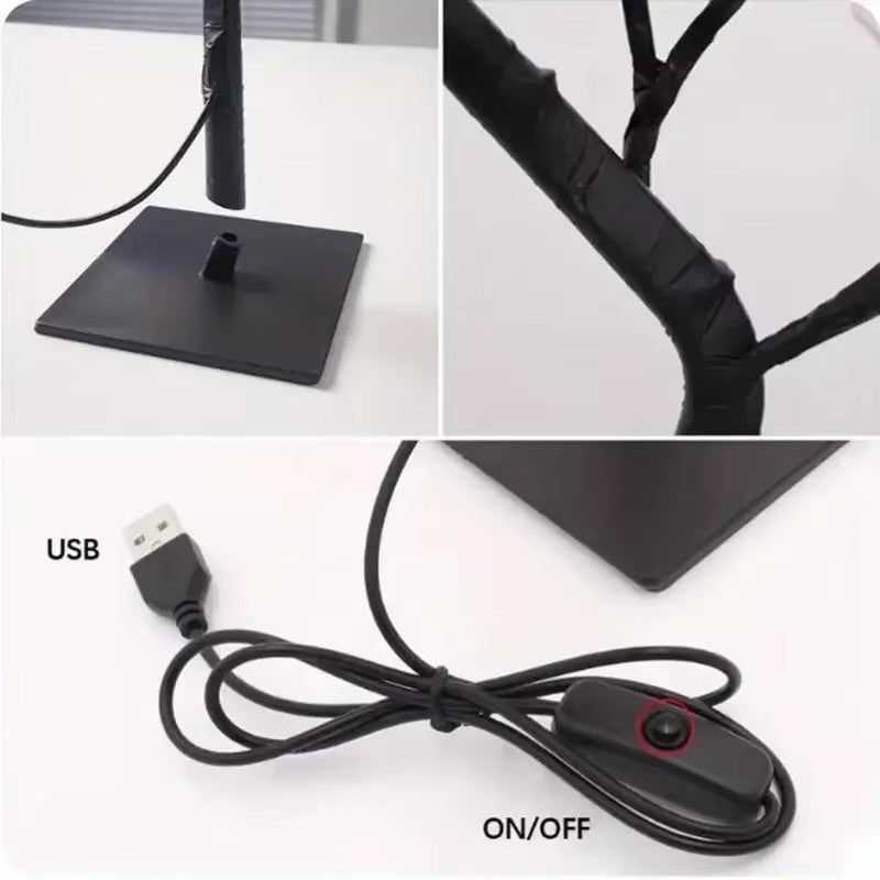 مصباح شجرة الورد بتقنية LED - يُوضع على الطاولة