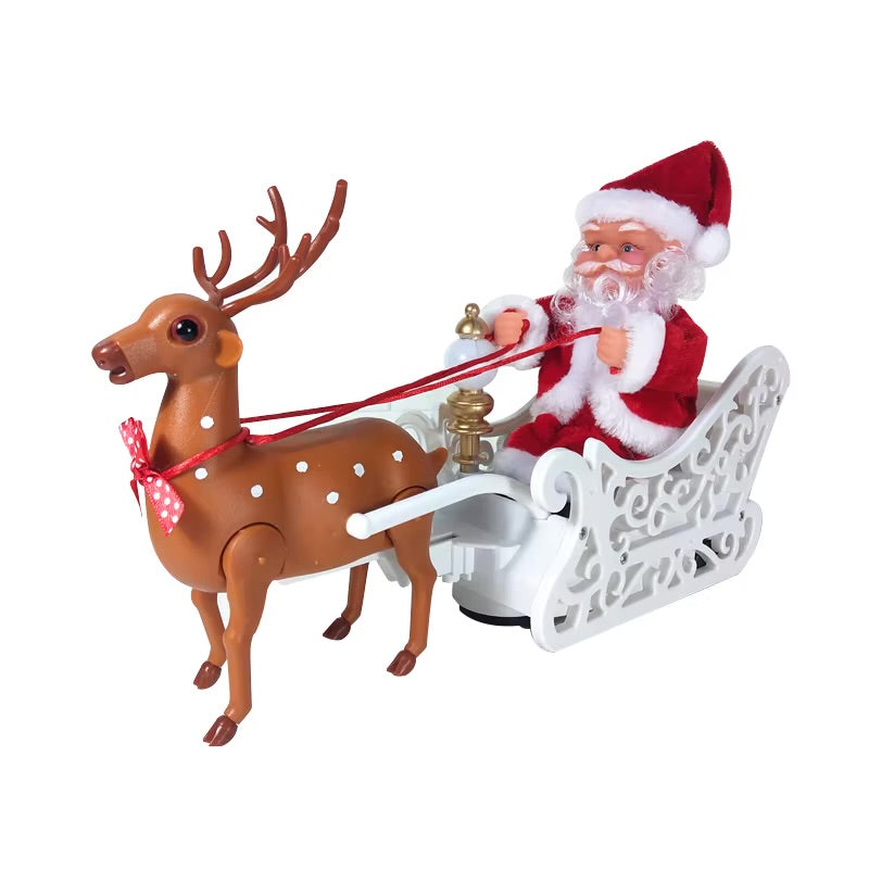 Deer Pull Cart Music Electric Santa Claus Kids