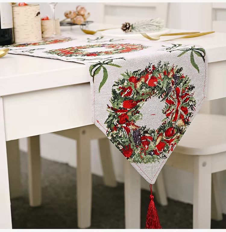 Christmas Dining Table Runner Woven