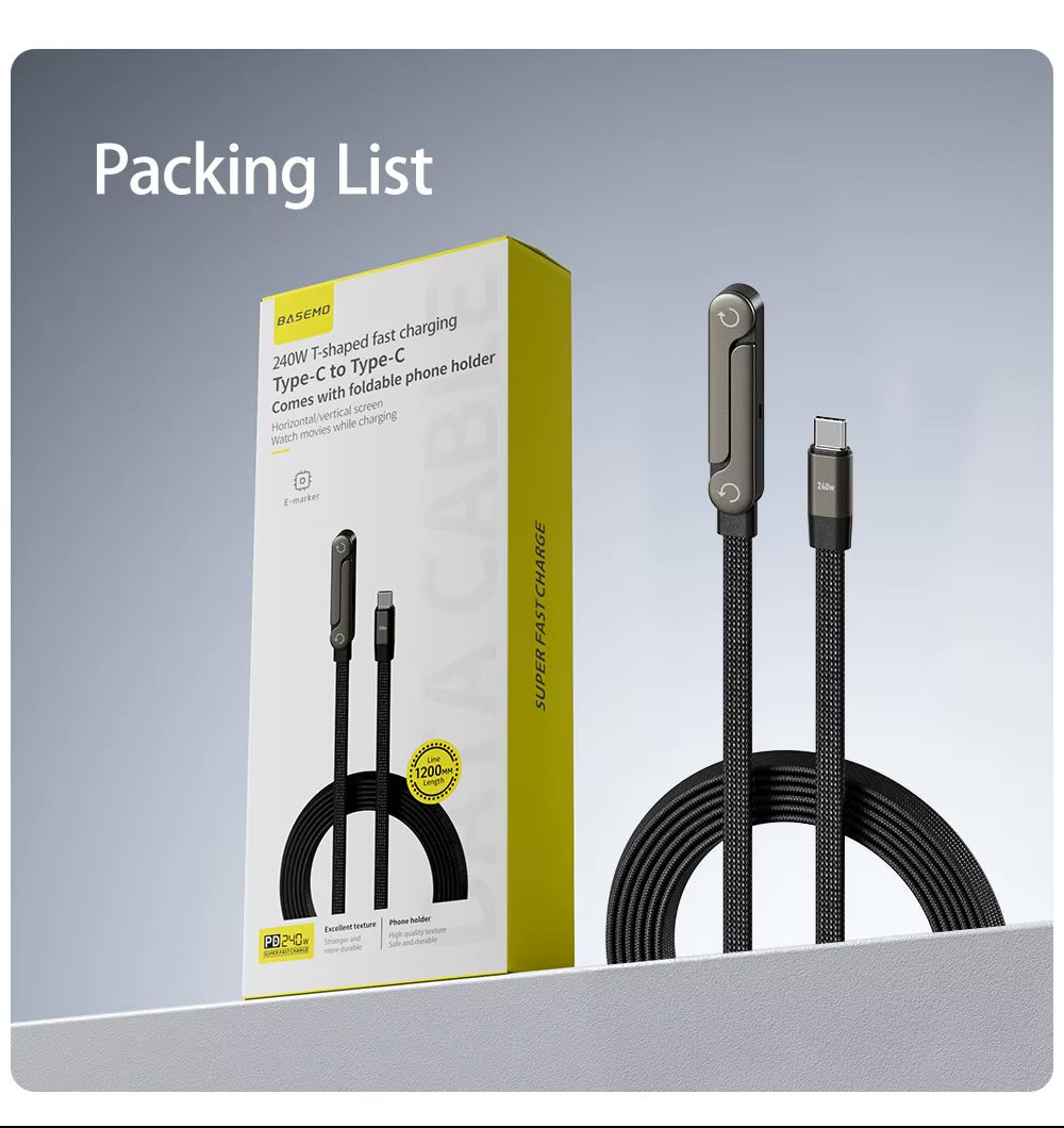 240W Fast Charging 90° Elbow Design Cable