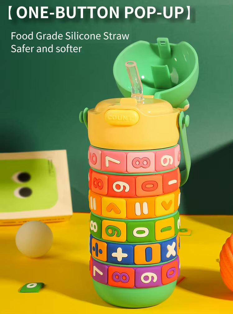 Large Capacity Anti-Fall Portable Cartoon Water Bottle