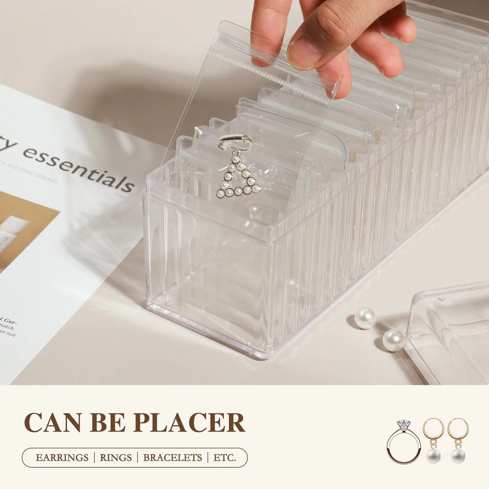 Travel Acrylic Jewelry Box Organizer Case