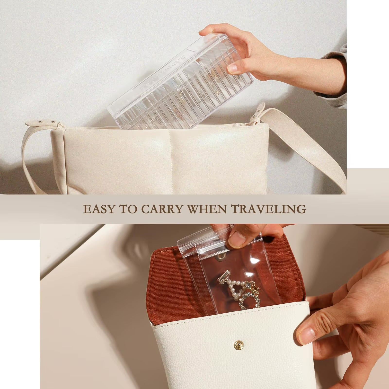 Travel Acrylic Jewelry Box Organizer Case