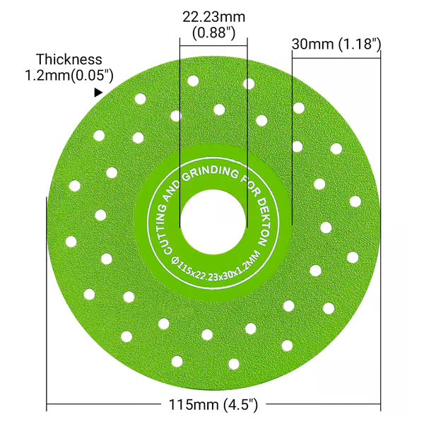 3PCS 115MM Ultra-Thin Vacuum Brazed Diamond Grinding Discs