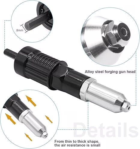 Professional Electric Rivet Gun Adapter Kit (3pcs)