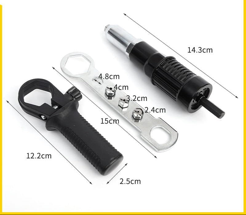 Professional Electric Rivet Gun Adapter Kit (3pcs)