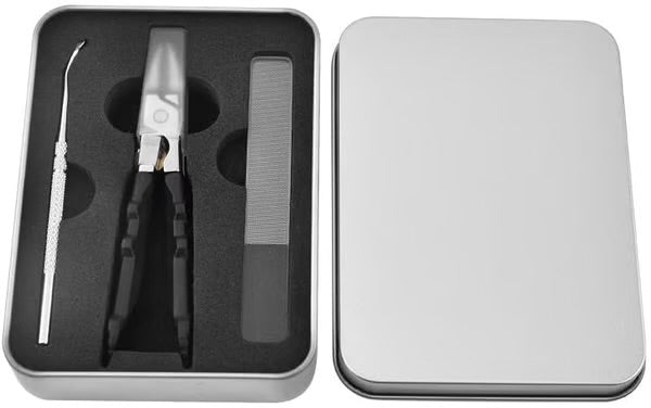 Black Anti-Slip Grip Gear Lock Nail Clipper Set with Ultra-Sharp Tips for Precise Access to Nail Grooves