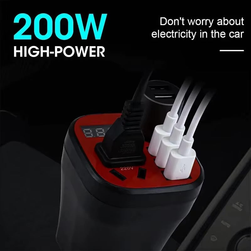 8-Ports DC 12V to 220V Power Inverter