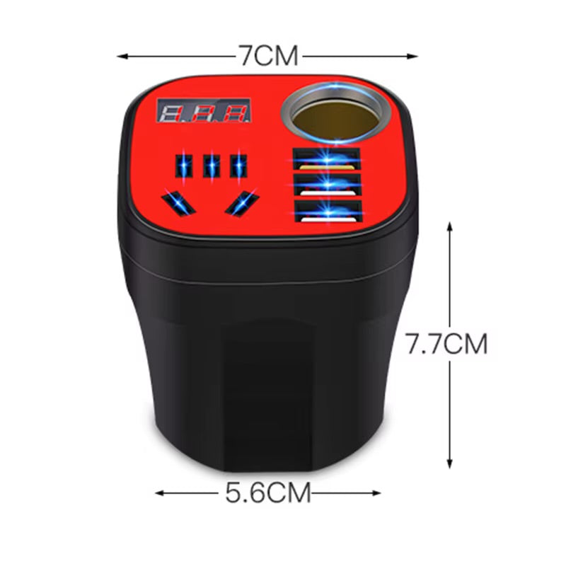8-Ports DC 12V to 220V Power Inverter