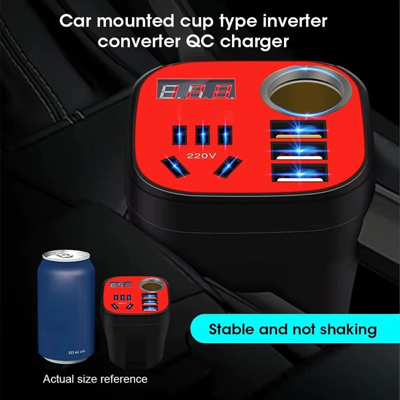 8-Ports DC 12V to 220V Power Inverter