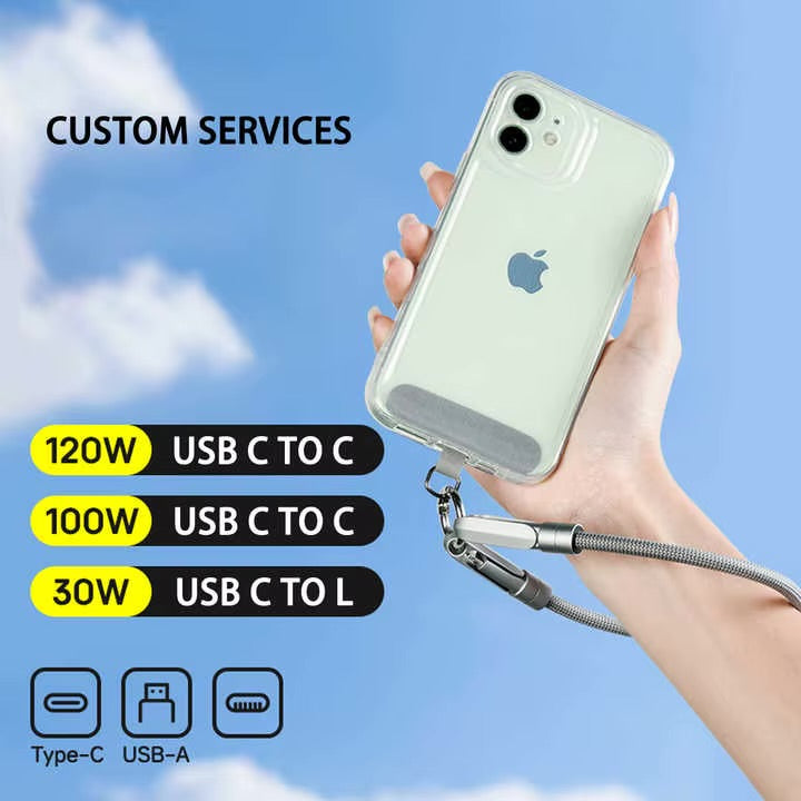 100W Nylon Braided Type-C Fast Charger Cable